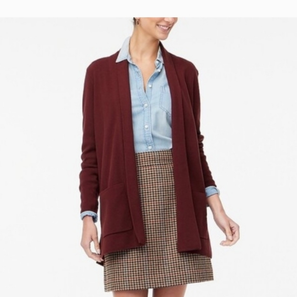 J. Crew Chelsea sweater blazer size small burgundy